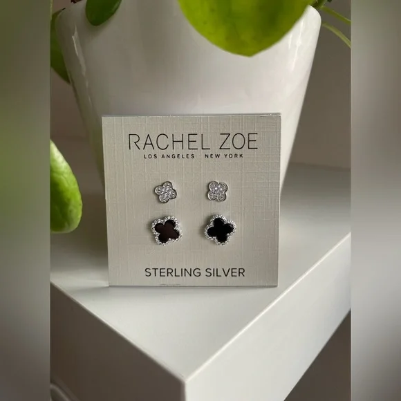 Rachel Zoe Black and Silver Sterling Earrings - Picture 5 of 5